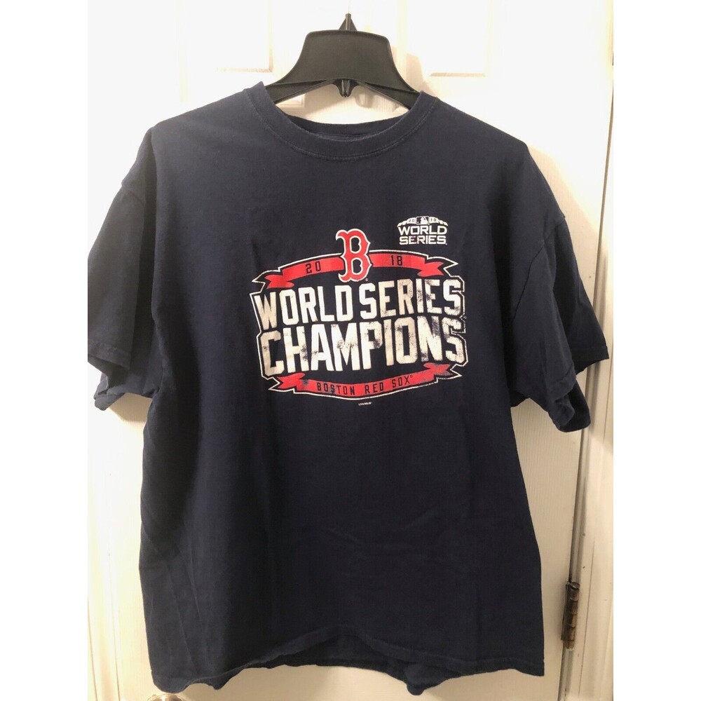 Boston red sox MLB Mens Size L Navy Blue 2018 World series champion t shirt